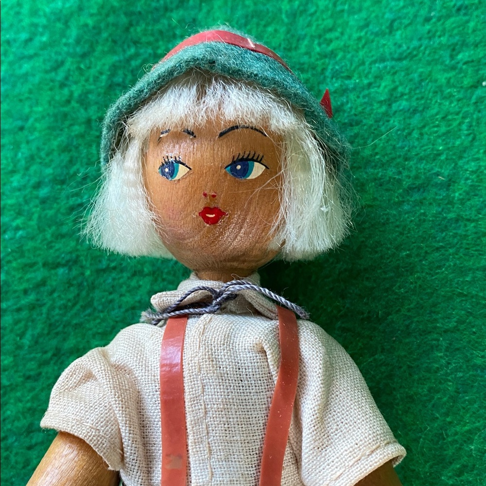 Polish Girl Doll Hand Crafted Wood Collectible Vintage - Picture 3 of 9